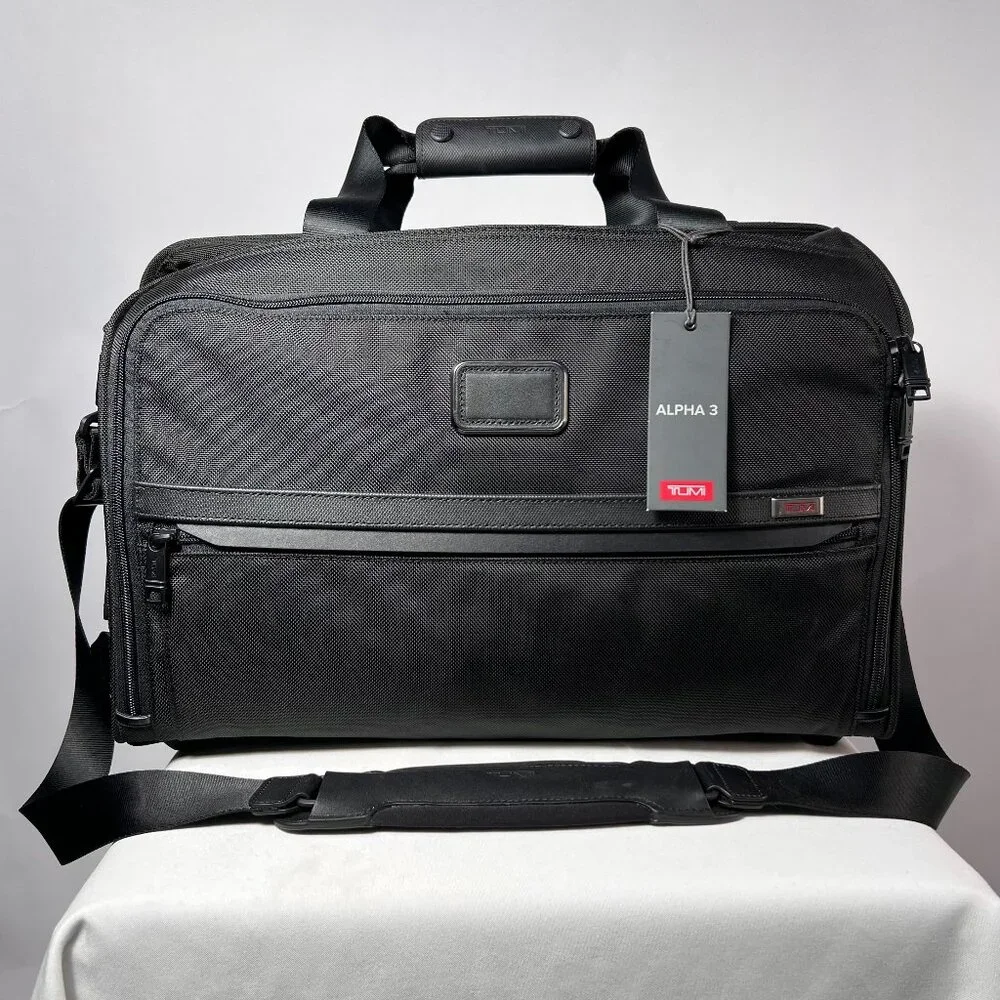 TUMI Alpha 3 Framed Soft Duffel, Black NWT